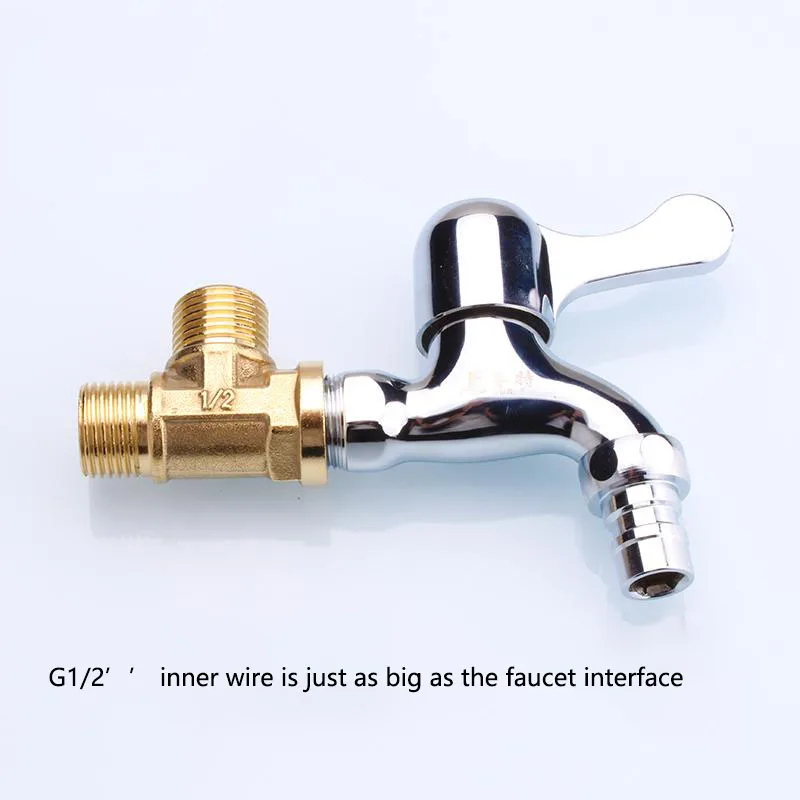 1/2‘’ Brass Water Pipe Fitting Tee Type Y Shape Thickened Copper Water Oil Gas Joint Adapter Inner Outer Wire Heater Connector