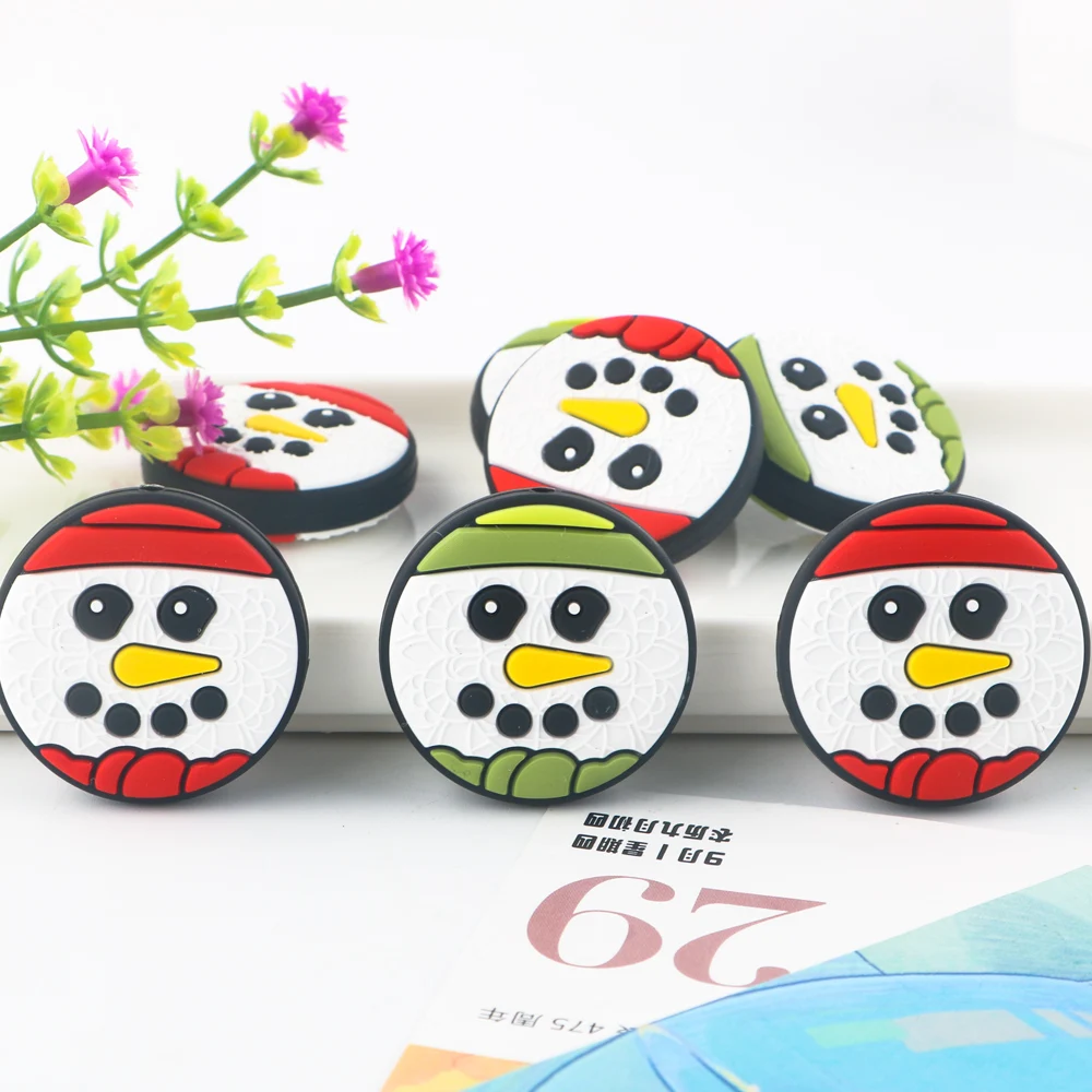 5/10cs New Christmas Santa Snowman Animals Silicone Beads For Jewelry Making DIY KeyChain Necklace Bracelet Jewelry Accessoris