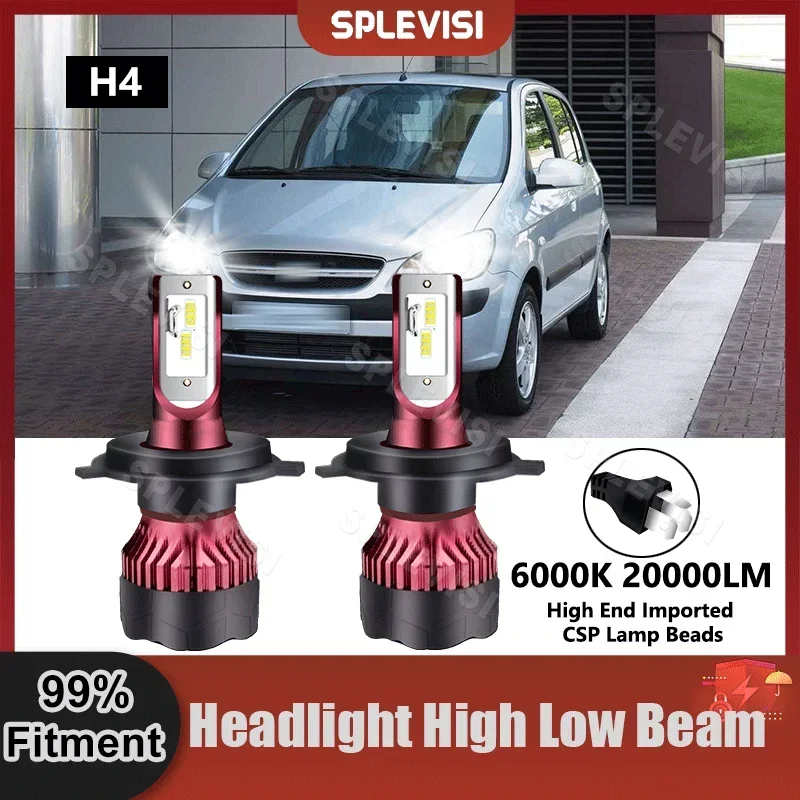 

SPLEVISI All-In-One H4/9003 LED Headlight Hi Low Beam 20000LM For Hyundai GETZ 2002 2003 2004 2005 2006 2007 2008 2009 2010 2011