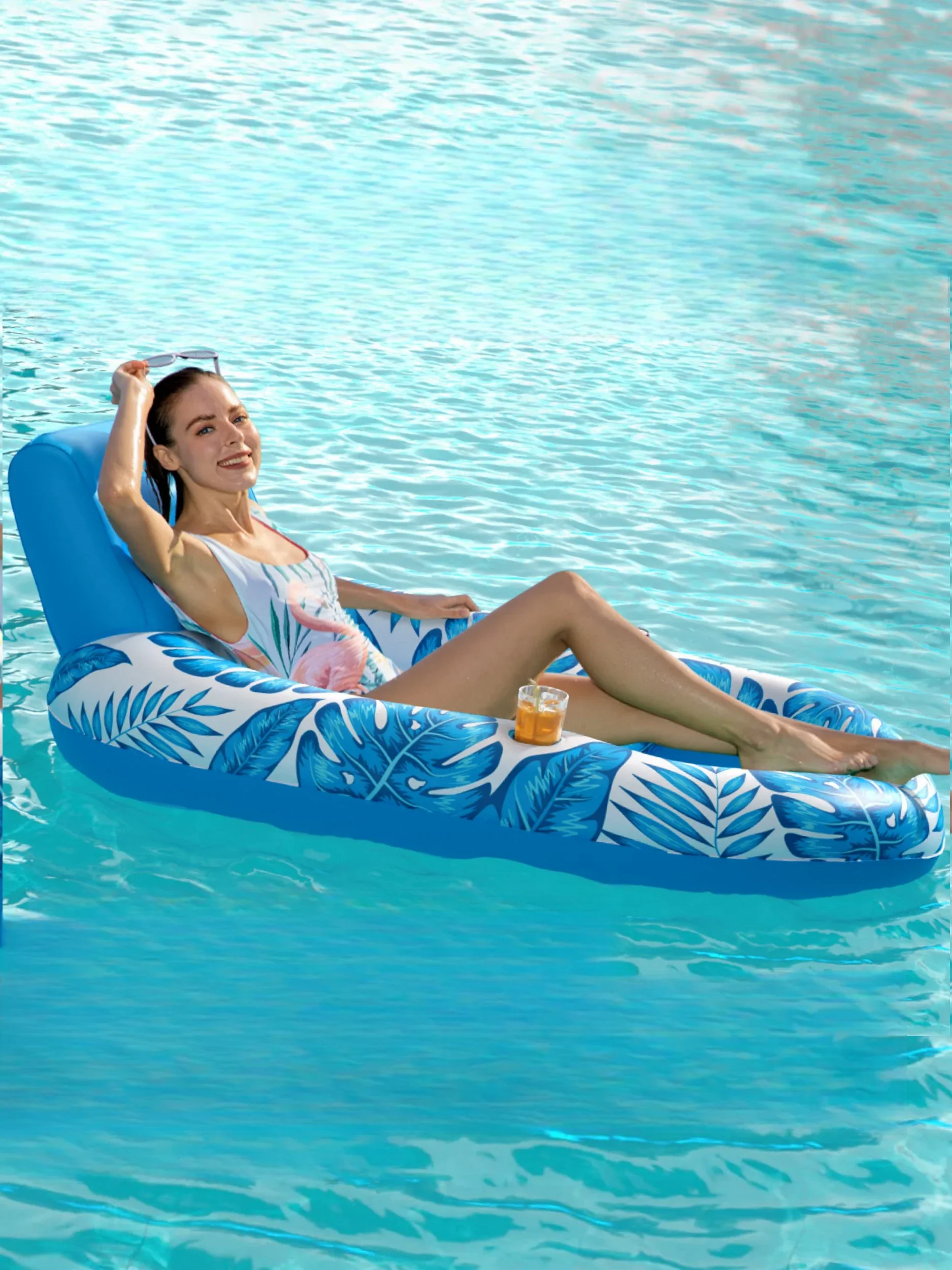 Inflatable pool float lounger image 1