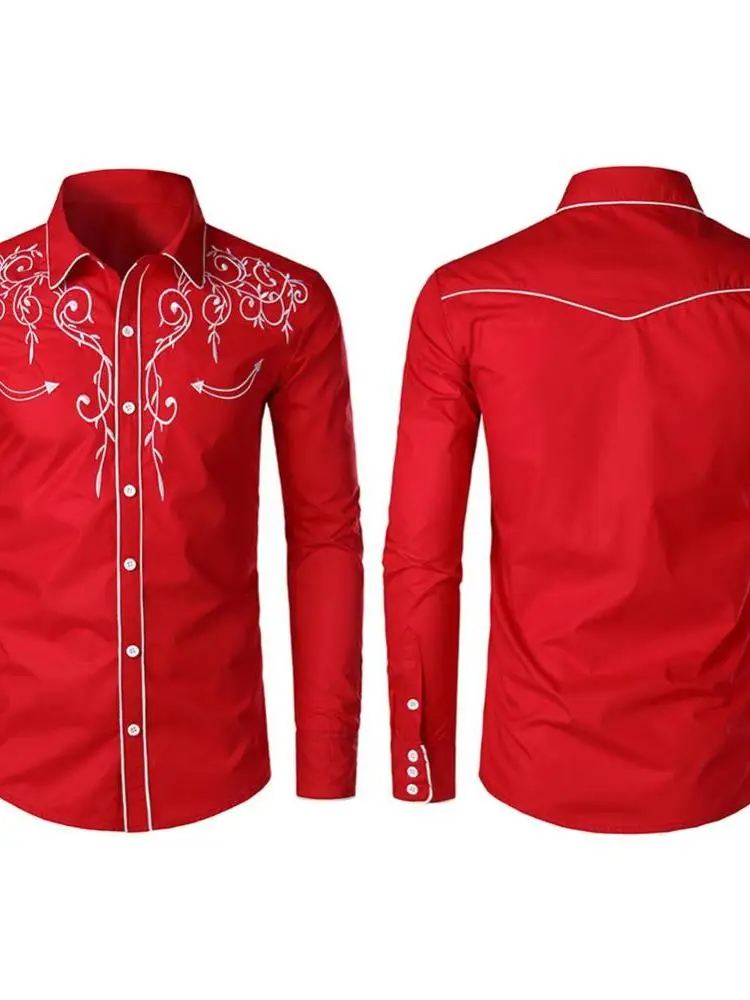 メンズ無地刺繍プリントシャツカジュアル長袖ポロカラー通気性快適肌に優しい秋のファッション