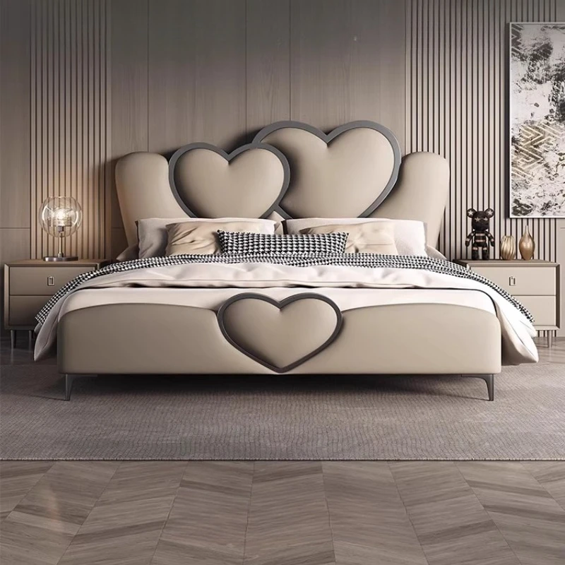 

Luxury Modern Letto Matrimoniale Home Furniture King Size Headboard Simple Double Bed Wooden Nordic Queen Frame Double Bed