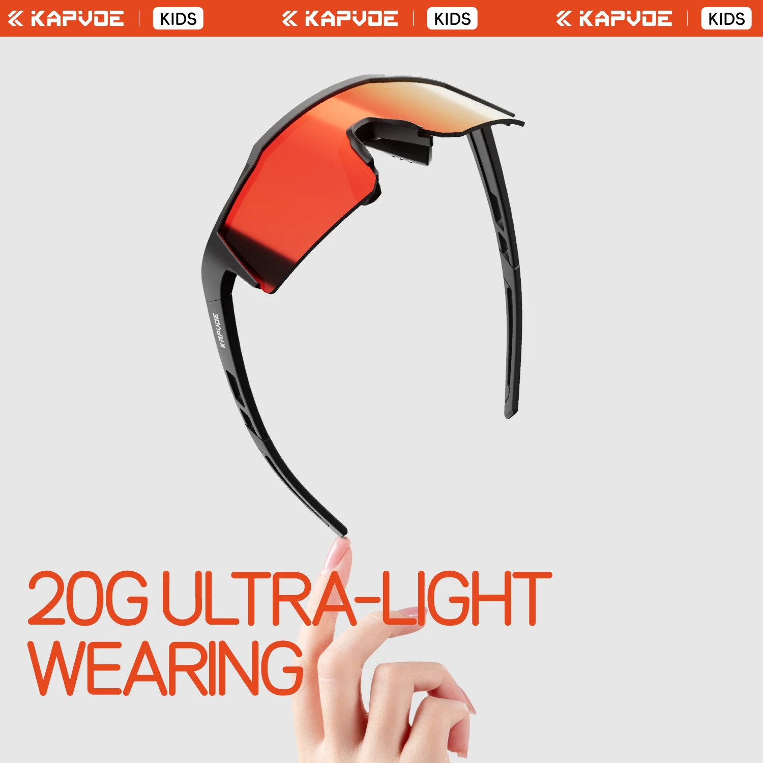 Kapvoe Kids Hiking Eyewear Cycling Sunglasses Aged 8-15 Baseball Running Children Glasses Bicycle UV400 Water Sports Glasses image 6