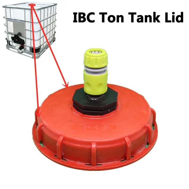 IBC Tank Cap IBC Tank Adaptor With Vent Hole And Water Connector Heavy Duty IBC Thick Barrel Cover For Industry Water Liquid