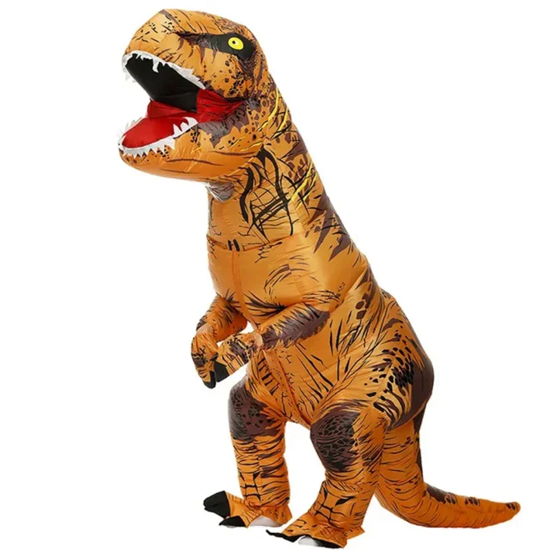 New 2025 Hot T-REX Brown Dinosaur Inflatable Costume Party Cosplay Fancy Mascot Anime Halloween Suits For Adult Kids Dino wat158