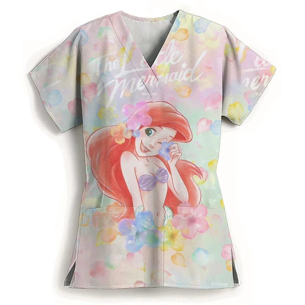 

Women's Nursing Clothing High-quality Disney Print Top Accessories Doctors Medical Uniform Hospital Nurse Beauty Salon Scrubs