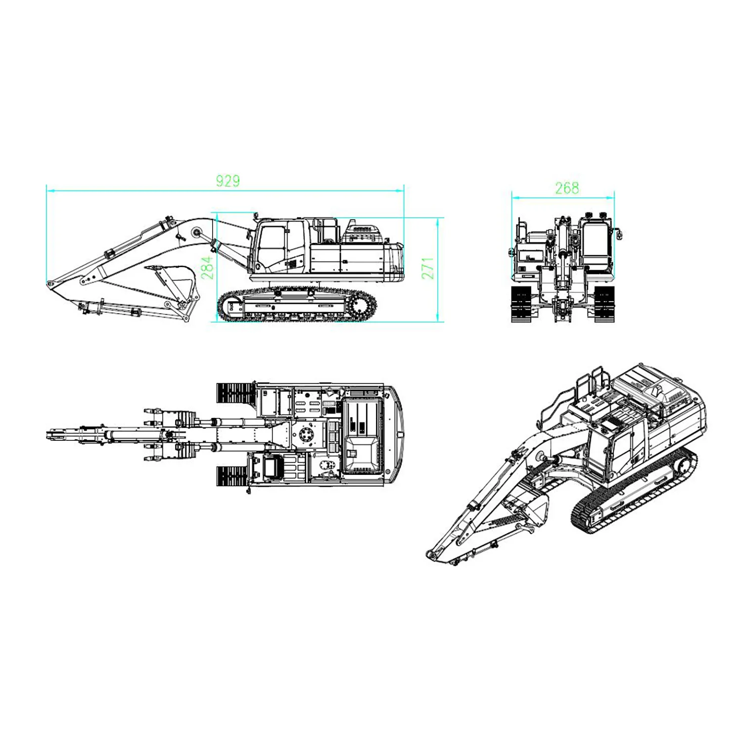 In Stock 1/12 JZM RTR PC360 DIM P3-11 RC Excavator Metal Hydraulic Light System Motor I6s Radio Earth Digger Finished Truck Car