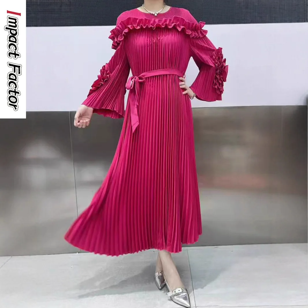 

Miyake 2025 Summer Dress New African Loose Women's Fashion Elegant and Thin Dress