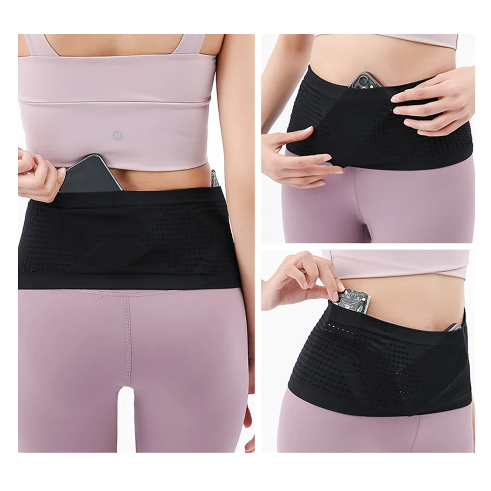 Multifunctionele Breien Ademend Verborgen Heuptas Close-Fitting Naadloze Taille Tas Comfortabele Multifunctionele Pack Voor Vrouwen