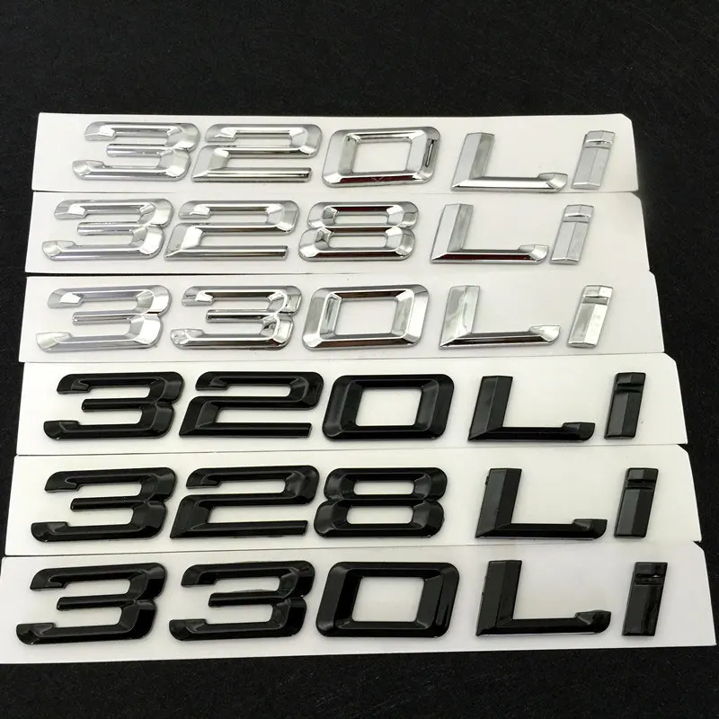 320Li 520Li 525Li 730Li letter Car stickers for BMW 3 7 5 Series body modification displacement label trunk decoration decals