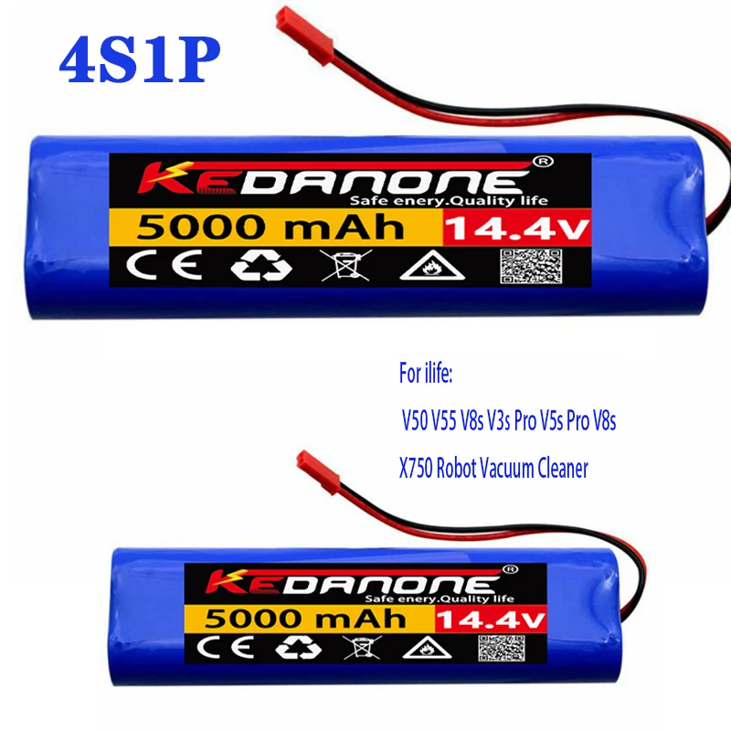 

14.4V 4000mAh Replacement Battery for ILIFE V5 V5s V50 V8s V3s Pro X750 Robot Vacuum Cleaner, 14.8V Li-ion Battery Pack Parts