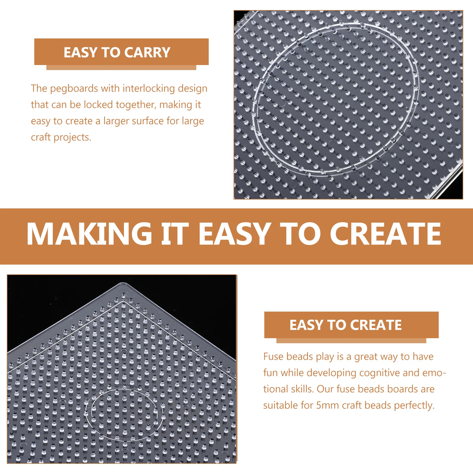 مجموعة واحدة من ألواح الخرز القابلة للتشكيل، ألواح بلاستيكية شفافة كبيرة الحجم متعددة الأشكال، قوالب حرفية للأشغال اليدوية الإبداعية