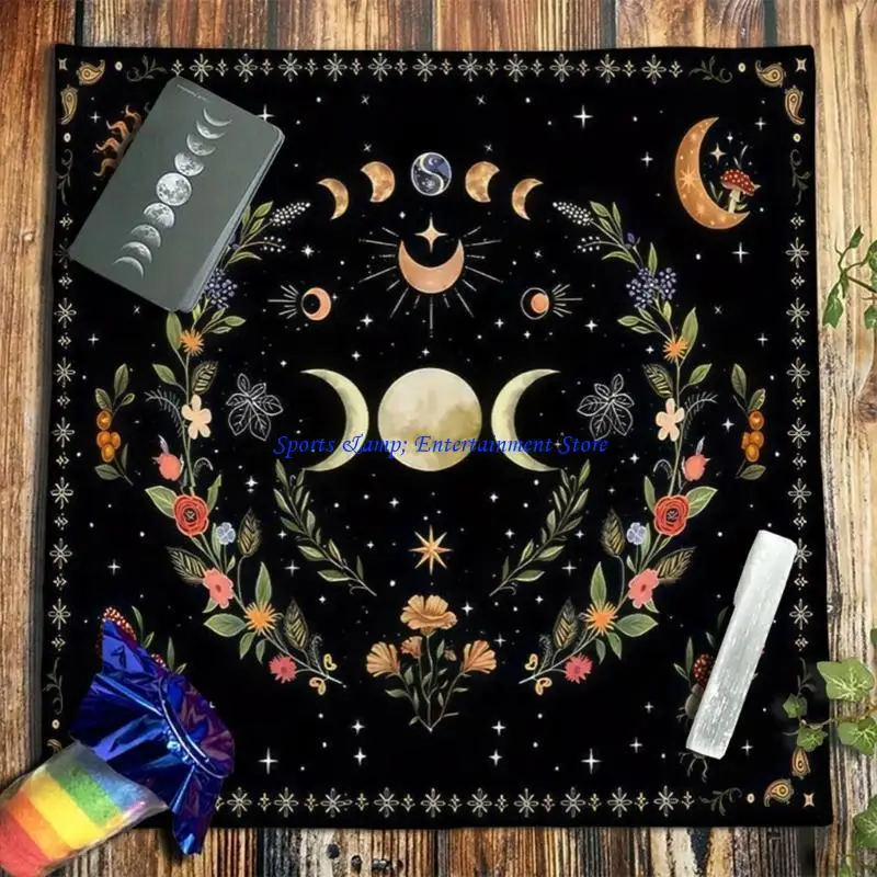 G7NF Moonphases Altares flores Tarot Tapestria Tapiz suministros