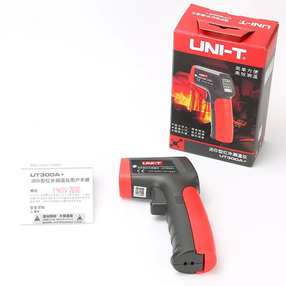 UNI-T UT300A + Termometro a infrarossi Laser Termometro portatile digitale industriale senza contatto misuratore di temperatura Laser pistola