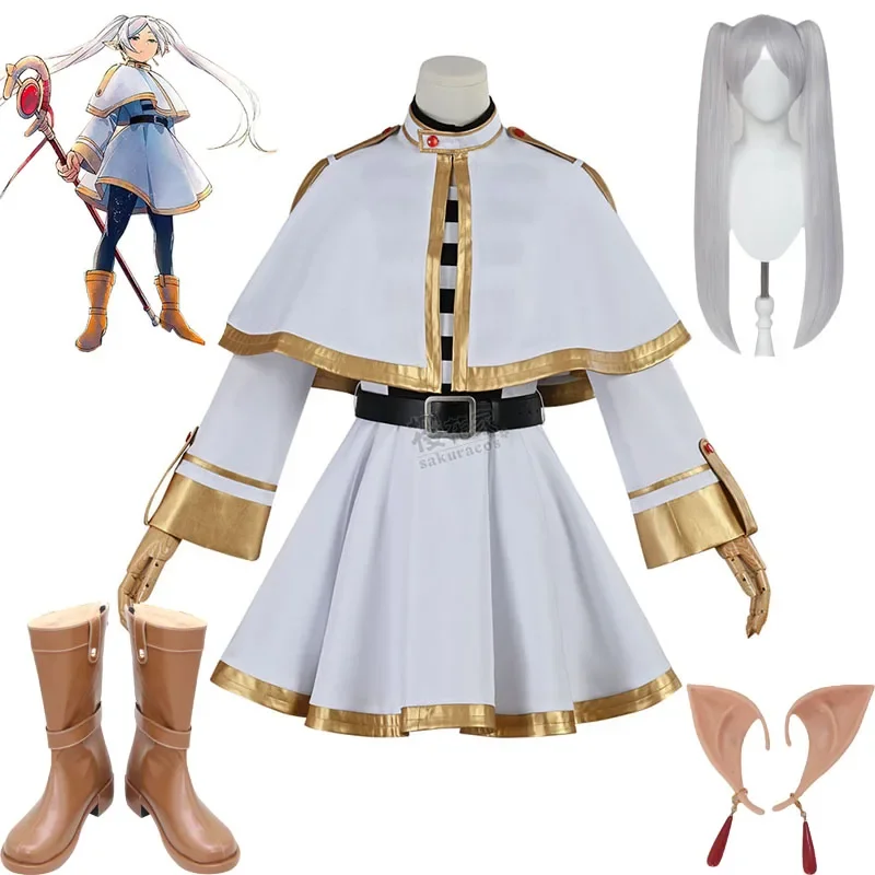 Frieren At The Funeral Frieren Costume Cosplay Anime Regalo di Natale di Halloween Fantasia Puntelli per spettacoli teatrali Scarpe per decorazioni anime