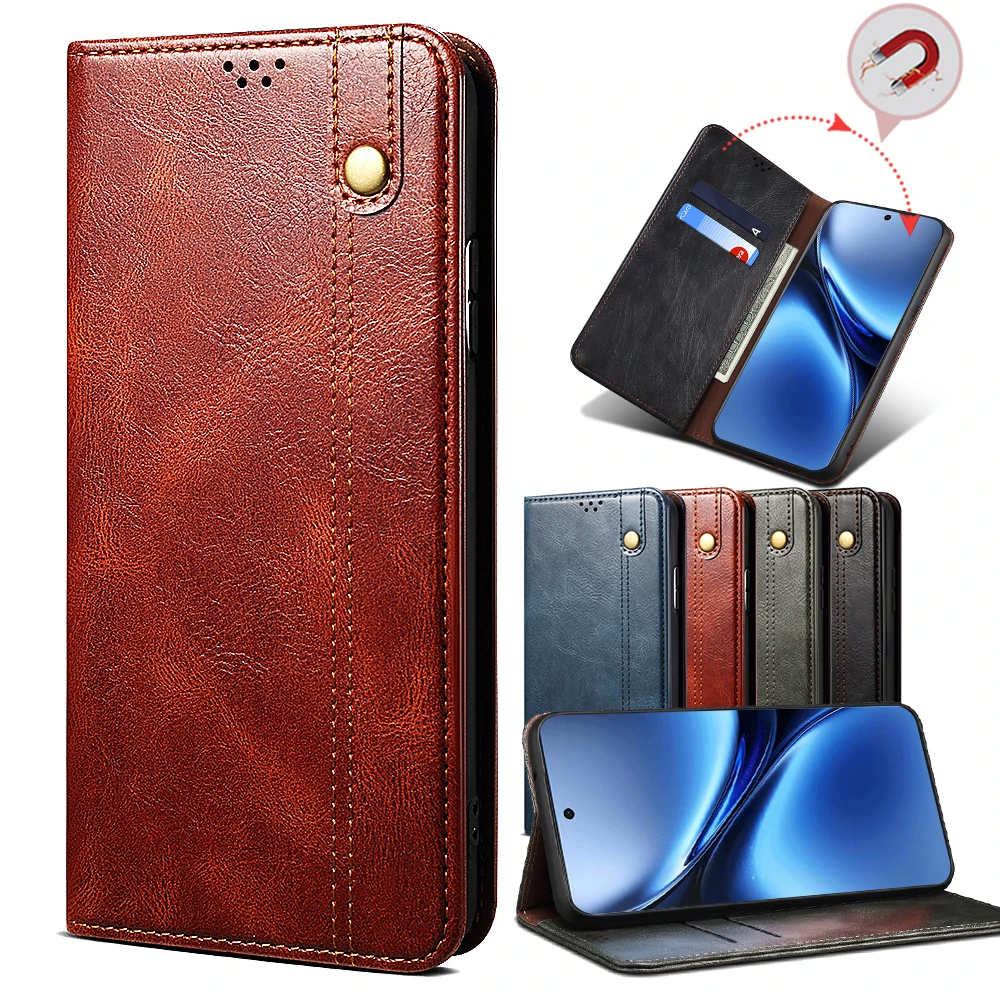 

Ultra Thin Suede Leather Wallet Case For VIVO X200 PRO / X200 Card Slot Stand Magnetic Phone Cover Protective Back Bag