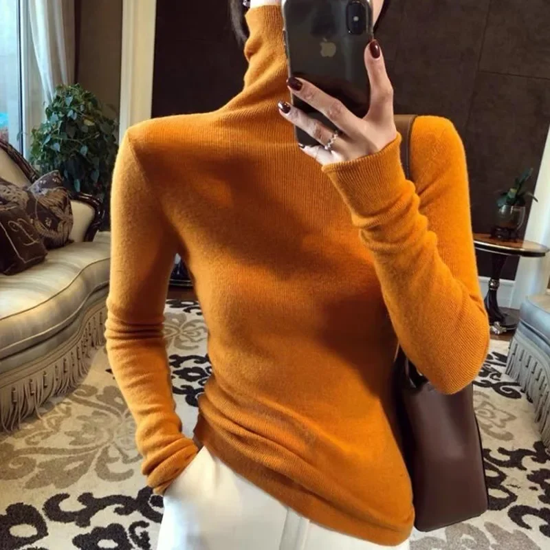 

Autumn Winter Sweater Fashion Casual Pullover Bottom Sweater Loose Soft Pullover Slim Knitted Top Pull Jumpers Elegant 29172