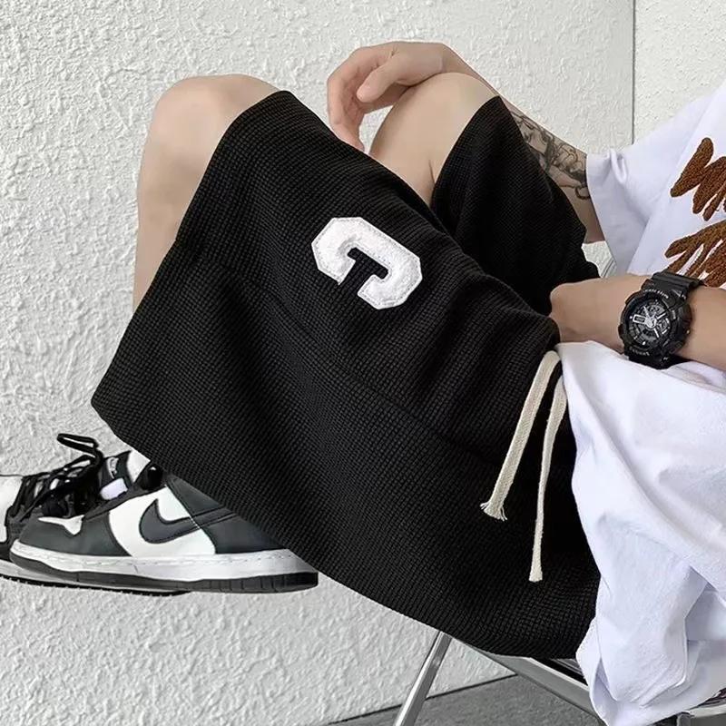 Waffle shorts men's summer fashion brand casual basketball five-point big shorts wear loose plus size sports pants