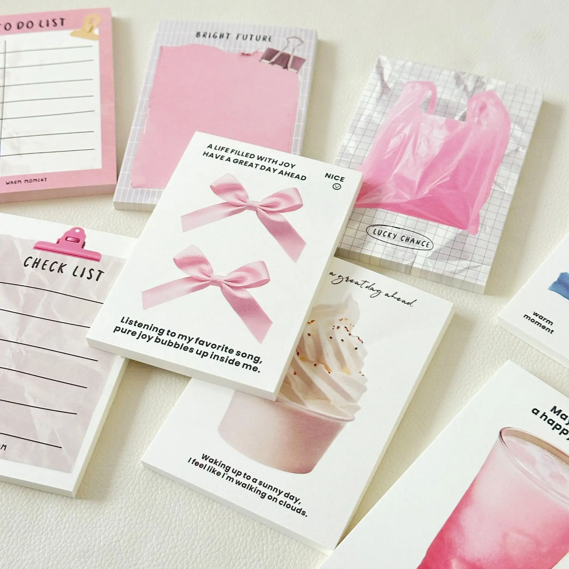 الأصلي الكورية الراقية ملاحظات لاصقة كتاب سوبر محكم الثقافية الإبداعية نمط كريم اللون ملاحظات لاصقة دراسة مذكرة دفتر #4