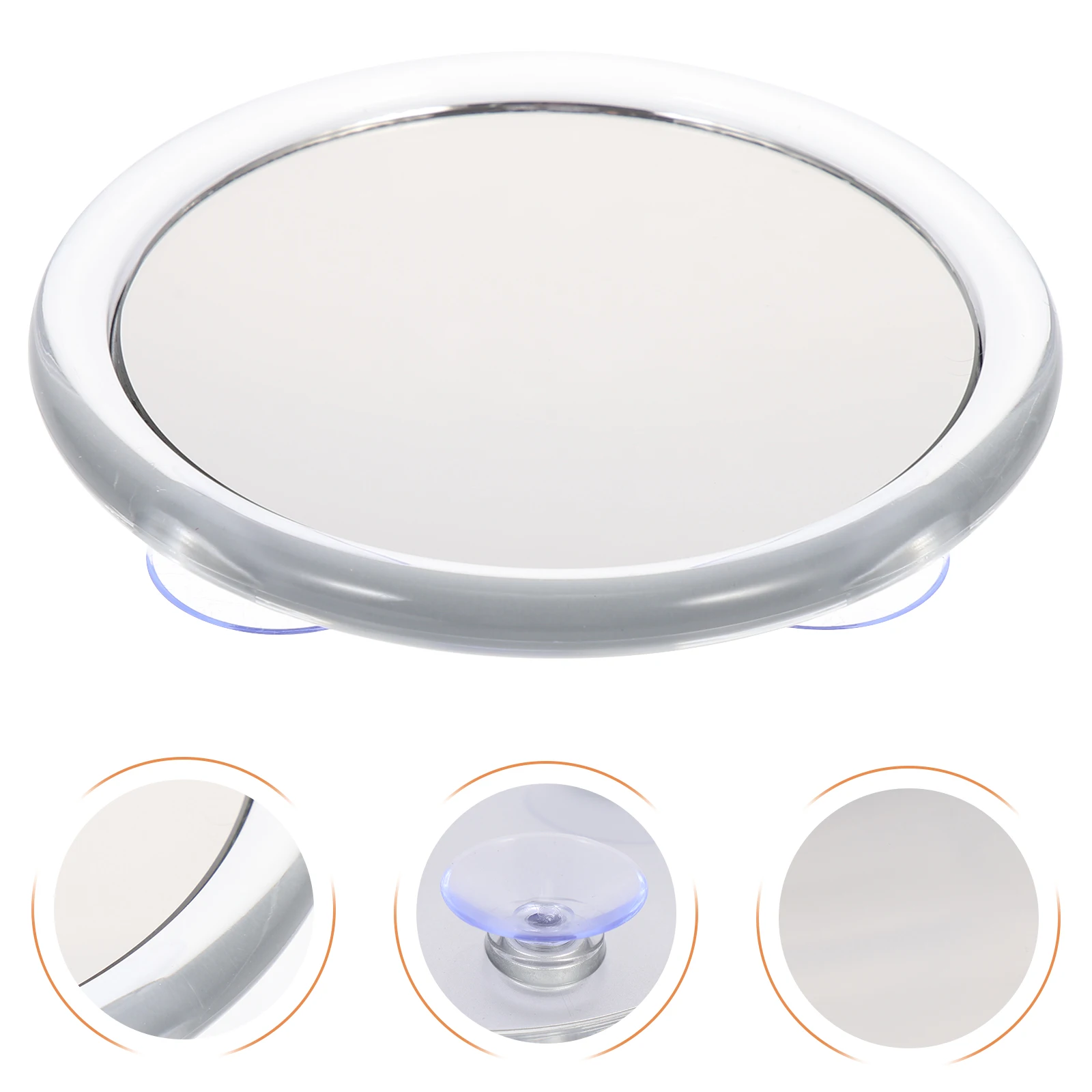 

Round Edge Magnifying Glass Small Hand Mirror Vanity Wall Sticker Car Makeup Travel with Magnification