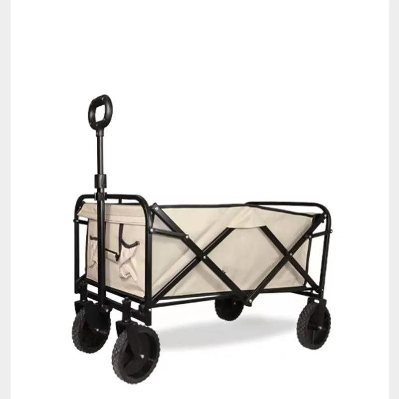 

Adjustable Extendable Camping Picnic Collapsible Wagon Cart Folding Heavy Duty Thick Wheels Trolley for Outdoor Garden