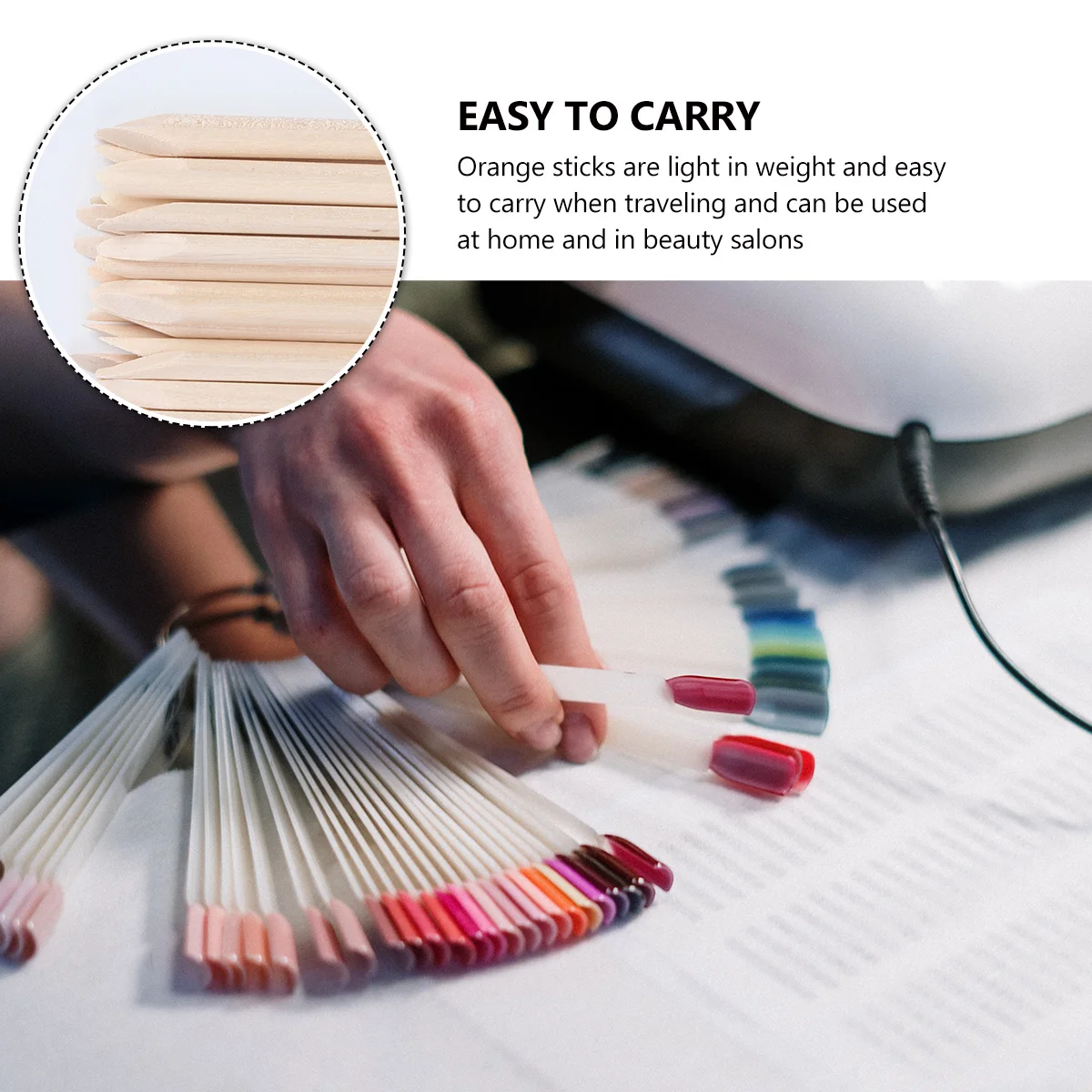 

50 Pcs Wood Cuticle Pusher Dead Skin Remover Nail Cleaning Sticks Manicure Pedicure Tools Lightweight Portable Nail Art