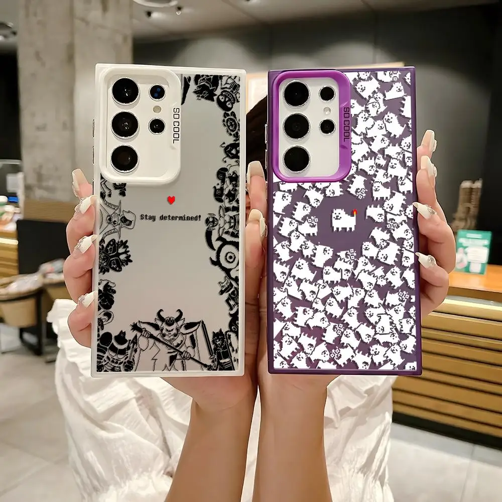 U-Undertales لعبة لطيف قضية الهاتف لسامسونج غالاكسي S25 حافة S24 S23 S22 S21 S20 الترا فوندا سيليكون غطاء فضي