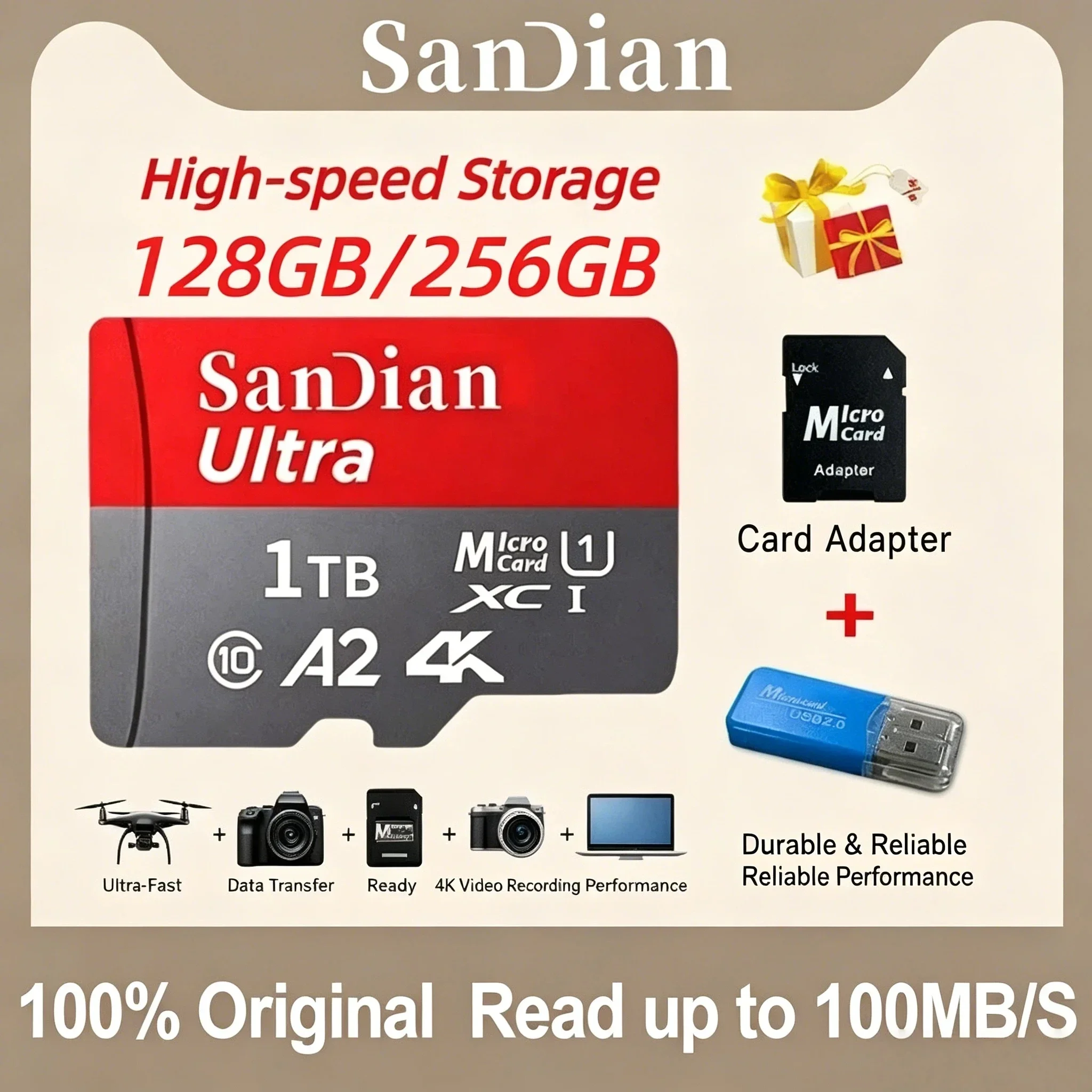 Digital Drawing Tablet - การ์ดหน่วยความจำ Micro TF SD Card ความจุ