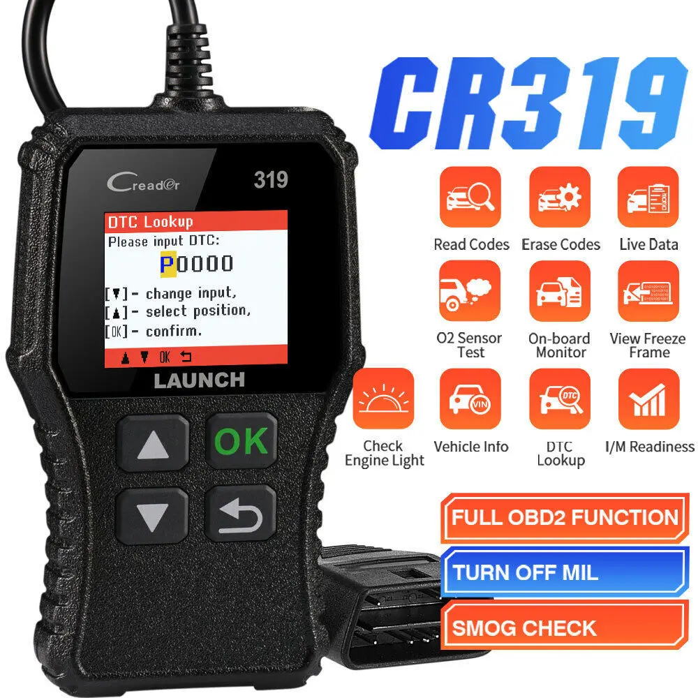 

Оригинальный Автомобильный диагностический сканер Launch Creader CR319 OBD2