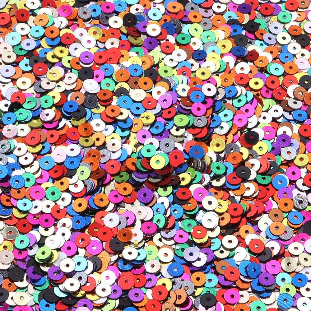 4 مللي متر الترتر شقة مستديرة فضفاضة الترتر الحرف Paillette الخياطة الملابس الديكور DIY بها بنفسك ملحق Lentejuelas Para Coser #5