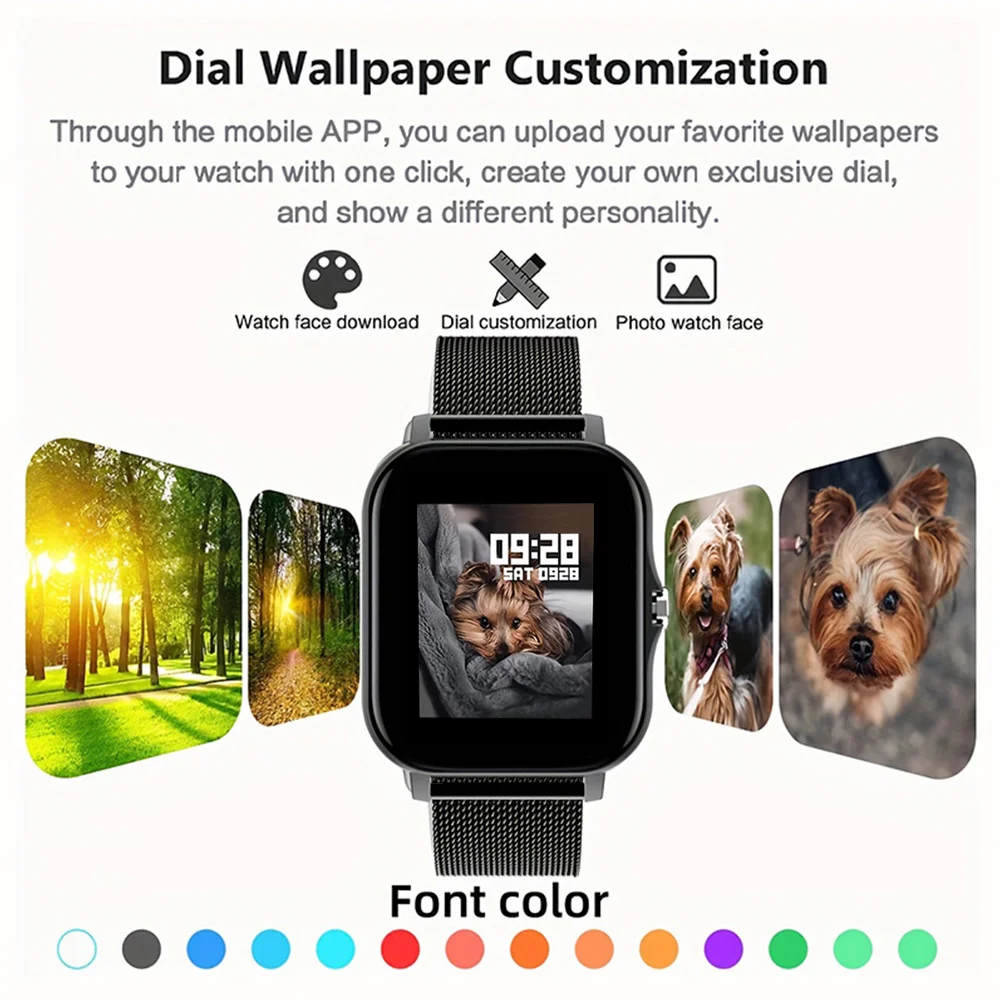 Nuevo reloj inteligente con pantalla HD de 1,44 pulgadas, presión de oxígeno en sangre, monitoreo de la salud del sueño, relojes con llamadas Bluetooth para mujeres y hombres, para regalo - Image 3
