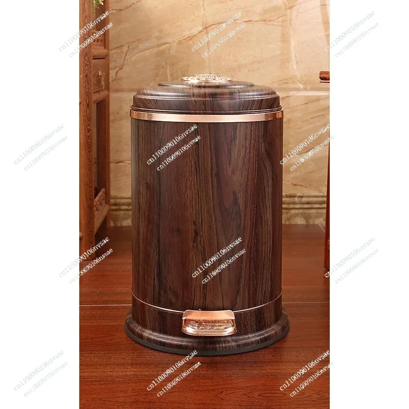 High-grade gold stainless steel bathroom kitchen pedal  European trash can household living room creative luxury