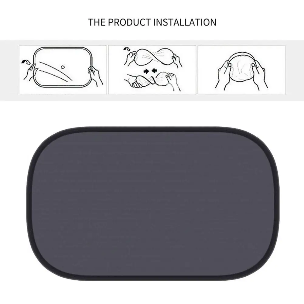 Car Sun Shade UV Protection Folding Auto Rear Window Suction Visor Cups Mesh With Sunshade Back Universal 100x50cm Window Y2Y1