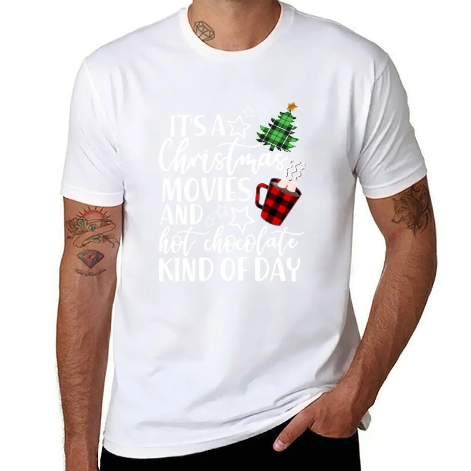 Es una película navideña y de chocolate caliente Kind Of Day, camisetas para hombre, camisetas estampadas de algodón para hombre