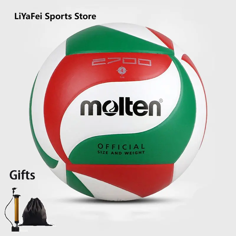 

Molten Size 4 5 Volleyball Indoor Outdoor Match Training Volleyalls for Women Man Standard Beach Balls V5M2700 Free Air Pump Bag