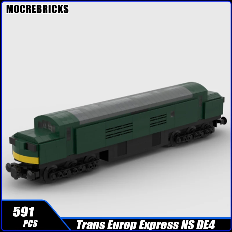 MOC-198219 Green Class 37 Locomotive DIY Hot Building Blocks City Railway Train Model Bricks Toys Children's Christmas Gift Kits