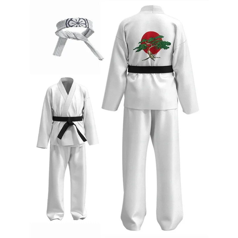 Disfraz de CyGame Anime KOF para niños y hombres, uniforme de Karate Cobra Kai Val Armorr blanco, ropa de Taekwondo, disfraz de gladiador para juego de rol