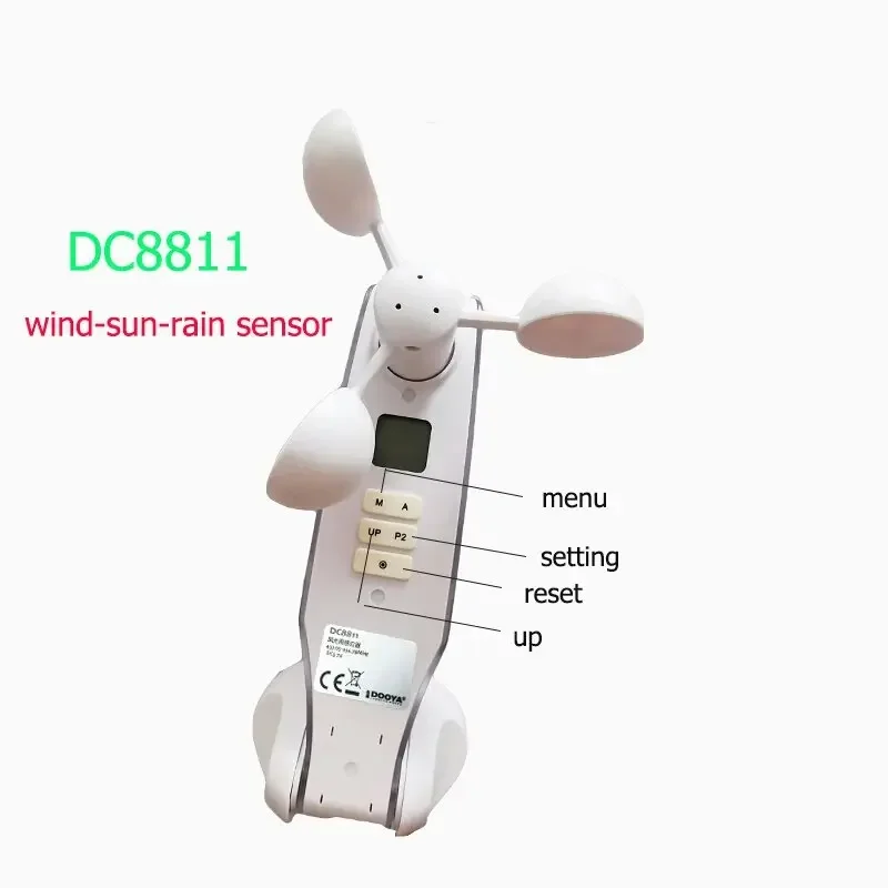 Automatic Retractable DC8811 433MHz Solar Wireless Wind Sun Rain Sensor For Awning And Shutter Outdoor Patio