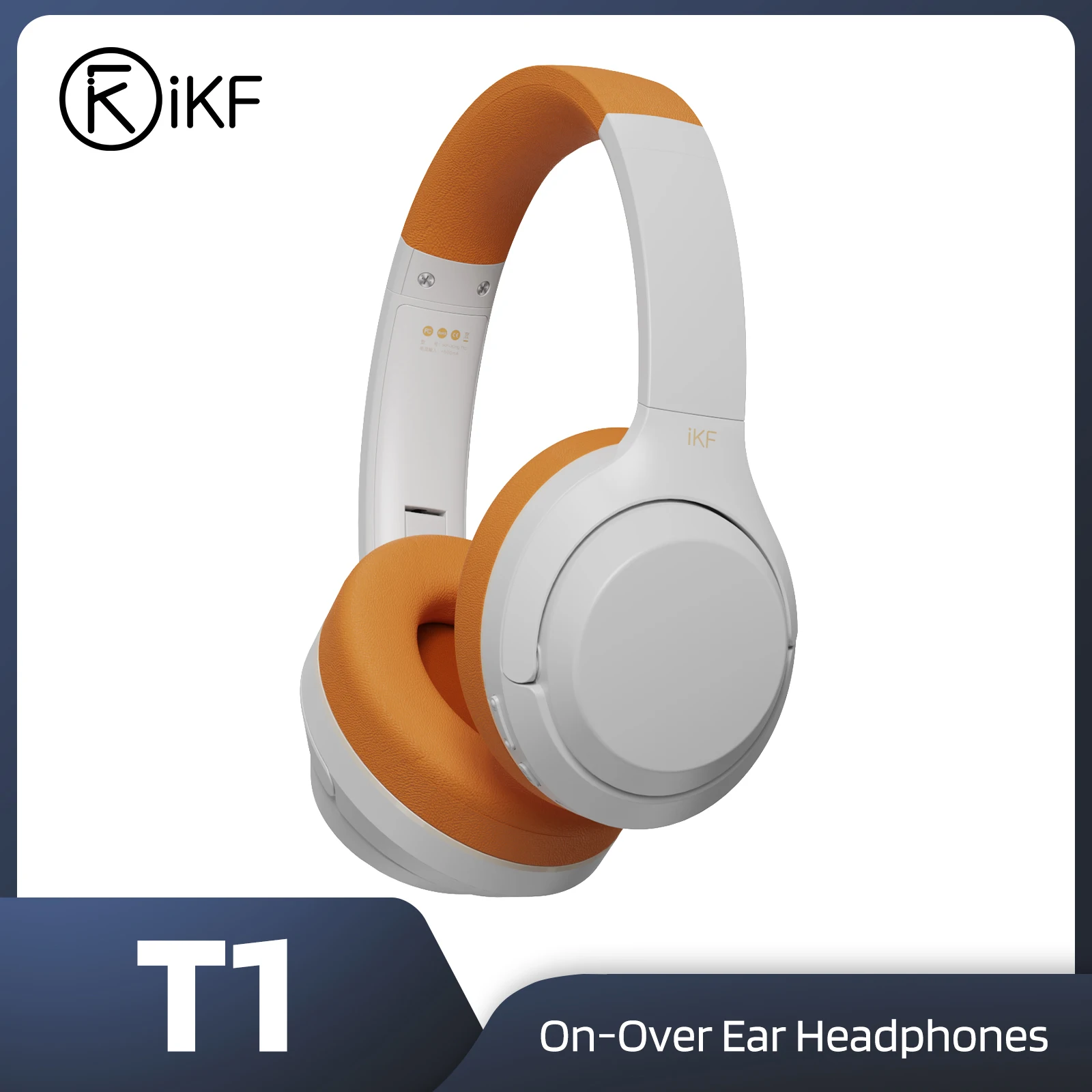 IKF-T1 Over Wireless Headphones ENC Call Noise Cancelling Bluetooth 5.4 Headset 50 Hours Playtime HiFi Game Sport Earphone