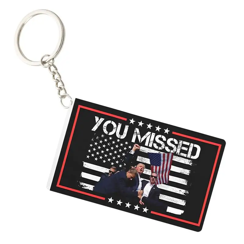 

President Acrylic Key Pendant 2024 President Campaign Pendant Accessories Patriotic Design Acrylic For Fans Coworkers For Men