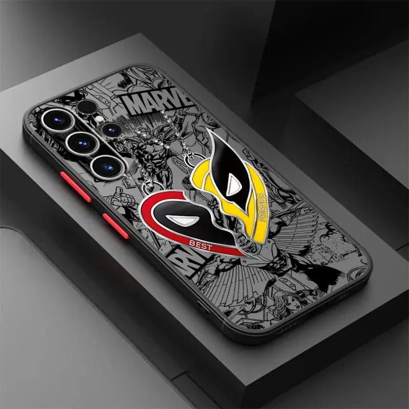 Phone Case for Samsung Galaxy S24 Ultra S23 Ultra S20 S21 FE S22 Ultra 5G S10 Plus S9 Plus Matte Marvel Deadpool Wolverine Cover