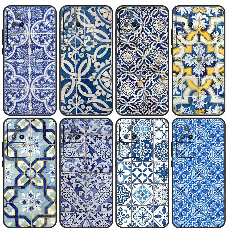 Portuguese Tiles Case For POCO F5 X3 X5 Pro M4 F3 F4 X4 GT M5s Cover For Xiaomi 12T 11T Pro 12X 12 13 Lite