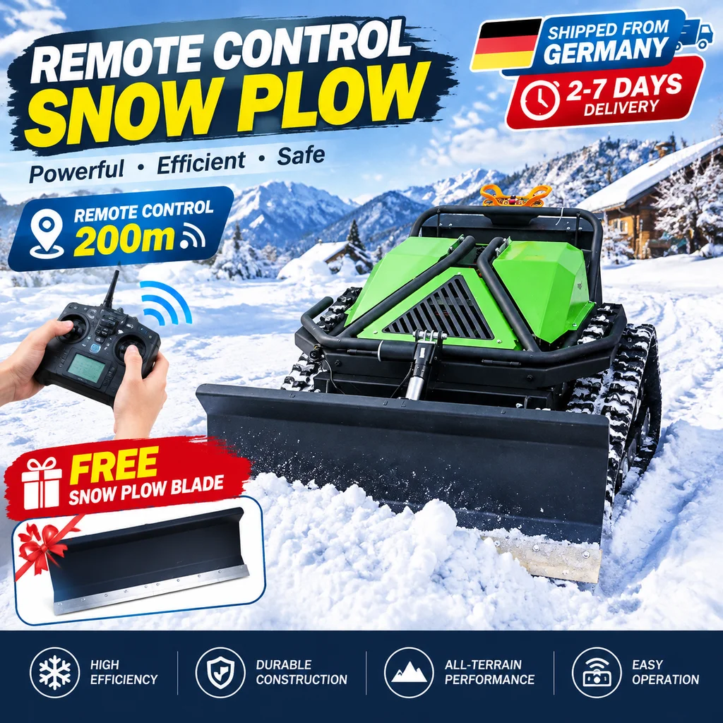 Remote Controlled Tracked Lawn Mower Grass Cutting Robot Free Snow Shovel 7 Days Delivery For Garden Snow Clean
