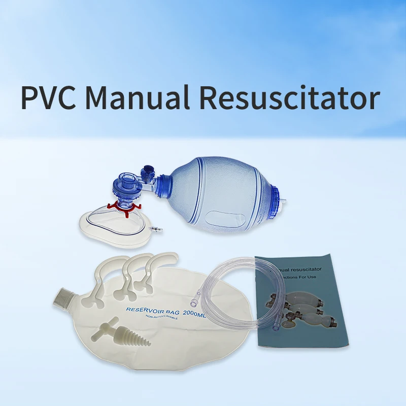 KranVer PVC Manual Resuscitator Reservoir Bag First Aid Tools Artificial Resuscitator Emergency Ambu Bag For Adult Child Infant