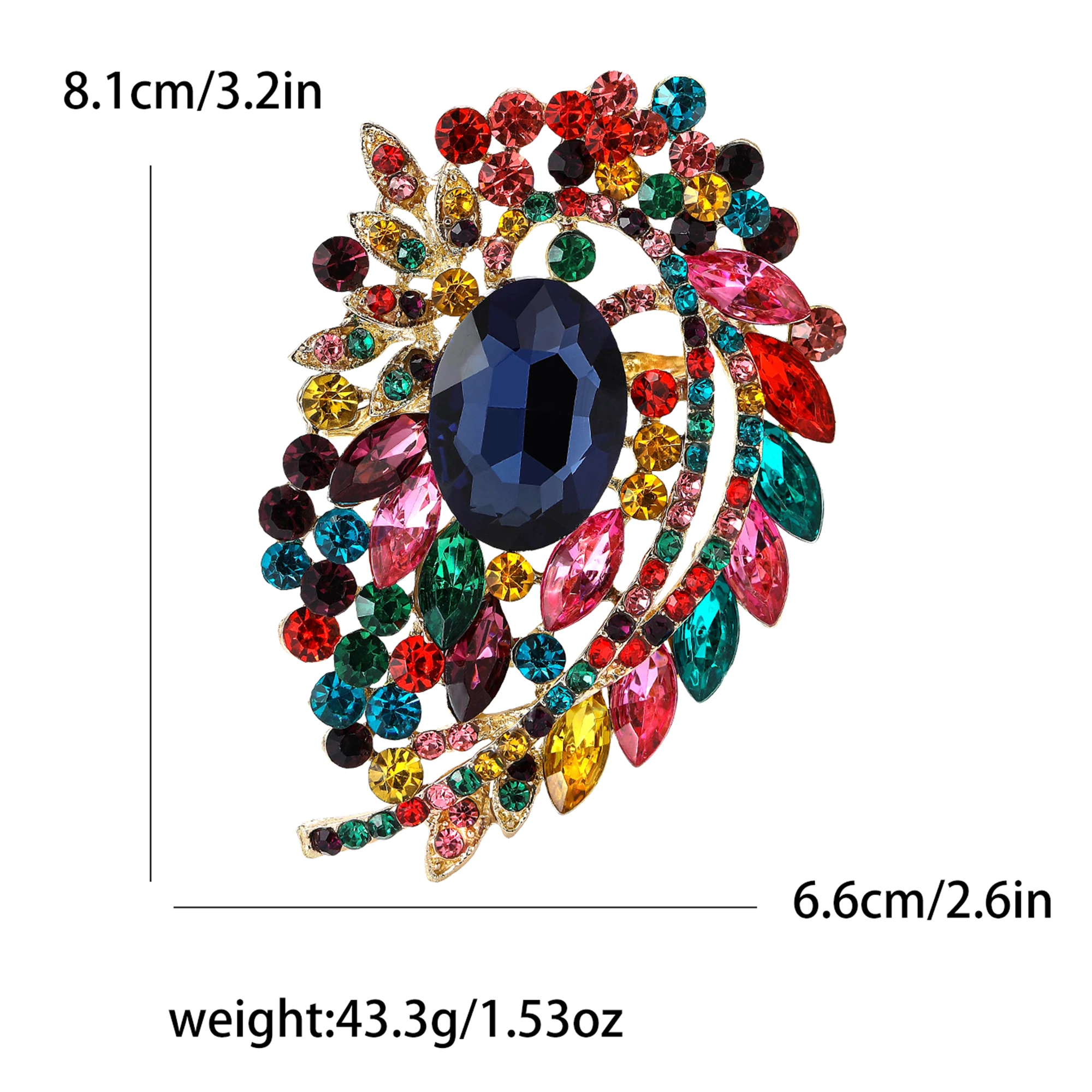 Luxurious Rhinestone Crystal Brooches for Women Unisex Crystal Large Glass Pins Banquet Party Backpack Gifts Jewelry Accessories