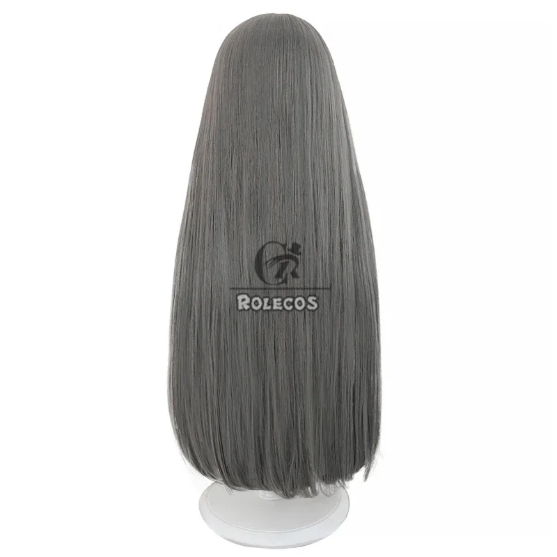 ROLECOS Naraka Bladepoint Heart Beat Justina Gu Cosplay Wigs Justina Gu 75cm Long Gray Cos Wig Heat Resistant Synthetic Hair