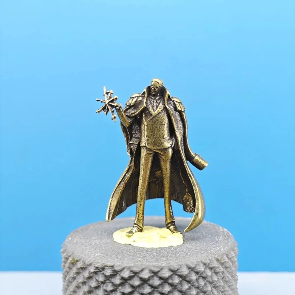 Vintage Brass Naval Commander Mini Figurine Long Coat Military Diorama Statue Sea Fleet Collectible Desktop Ornament Gift