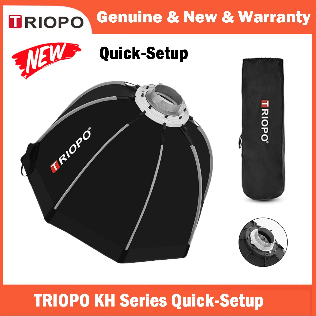 TRIOPO KH Series Quick-Setup Octagon Softbox Bowens Mount for Sokani X100 X60 Mini Aputure 300c 200xS Godox LED Video Light