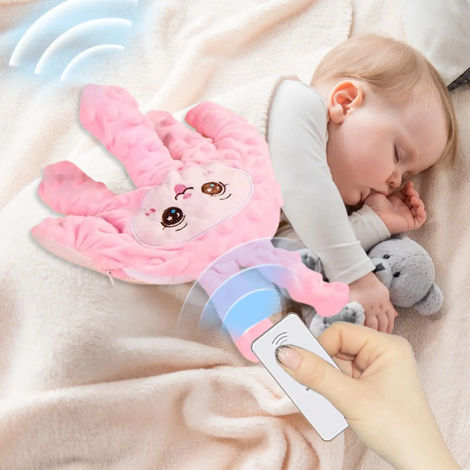 Automatische babyslaapfopspeen - Kloppend speelgoed met afstandsbediening voor wieg en kinderwagen - Voorkomt startreflex-slaaphulpmiddel voor baby's