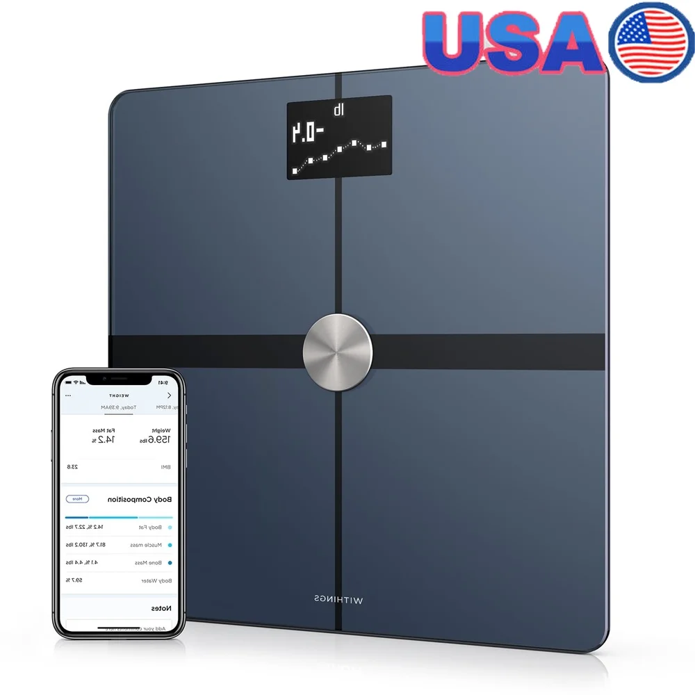 

Цифровые Wi-Fi умные весы для ванной комнаты, трекер состава тела, вес BMI, толстая вода, мышечная кость, емкость 398 фунтов, семейное использование